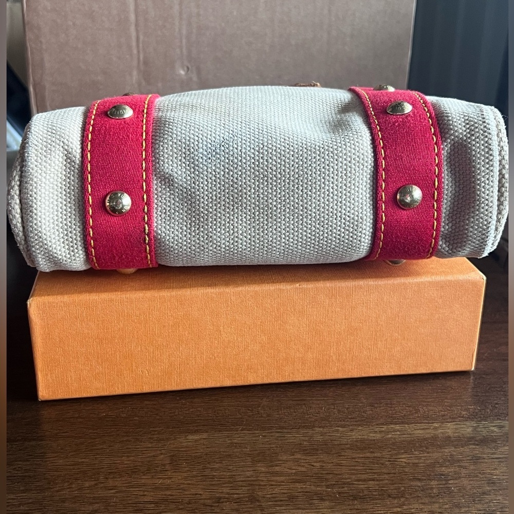 Louis Vuitton Antigua Cabas PM Handbag Small Tote Beige Red Limited Edition Bag - Picture 10 of 16